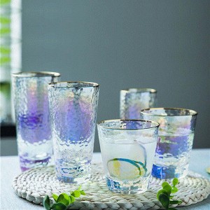 Ion Plating Dazzling Gold Rimmed Old Fashioned Glasses