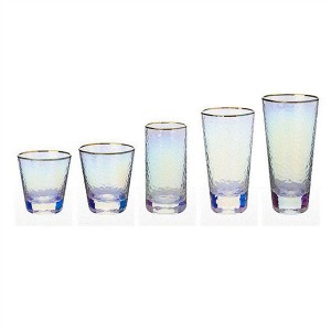 Ion Plating Dazzling Gold Rimmed Old Fashioned Glasses