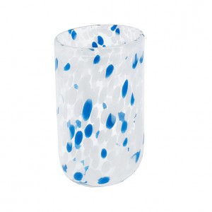 Handblown Blue Confetti Glassware Sets