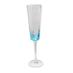 Creative Solid Blue Color Hammered Glassware Set