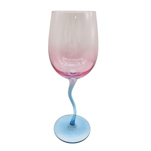 Curved Blue Stem Vintage Wine Glasses