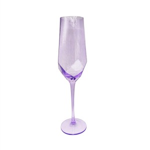 Diamond Shaped Hammered Purple Drinking Glasses Set