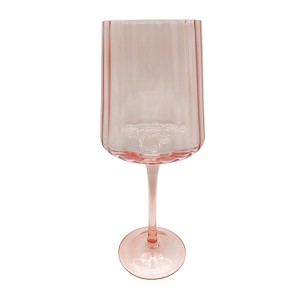 Pink Solid Color Ribbed Glassware Collection