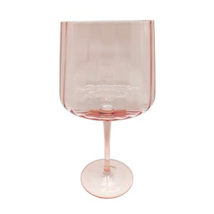 Pink Solid Color Ribbed Glassware Collection