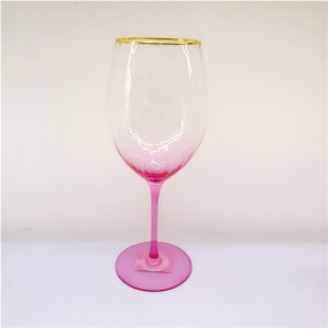 Gold Rimmed Pink Glassware Sets