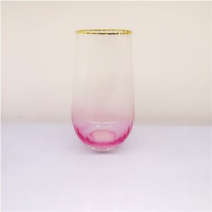 Gold Rimmed Pink Glassware Sets