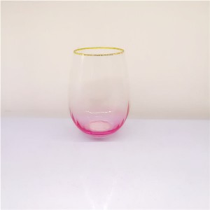 Gold Rimmed Pink Glassware Sets