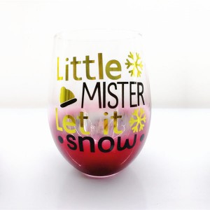 Reindeer Printing Stemless Christmas Wine Glasses