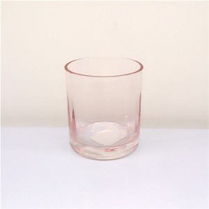 Ribbed Broad Vertical Pink Tinting Gin Glasses