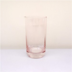 Ribbed Broad Vertical Pink Tinting Gin Glasses