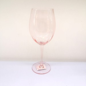 Ribbed Broad Vertical Pink Tinting Gin Glasses