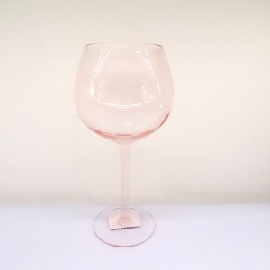 Ribbed Broad Vertical Pink Tinting Gin Glasses