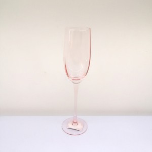 Ribbed Broad Vertical Pink Tinting Gin Glasses