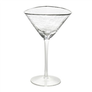 Spray Color Triangle Hammer Eye Pattern Cocktail Glasses Martini Glasses With Gold Rim