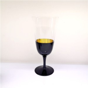 Black Surface  and Gold Interior Wine Glasses