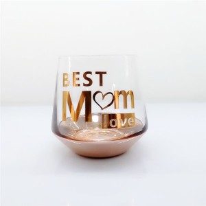 Rose Gold Printing Mom Wine Glass Gift