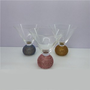 Stemless Martini Glass with Jewel Ball Base