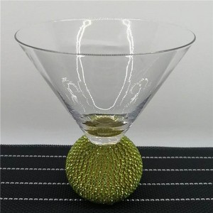 Stemless Martini Glass with Jewel Ball Base