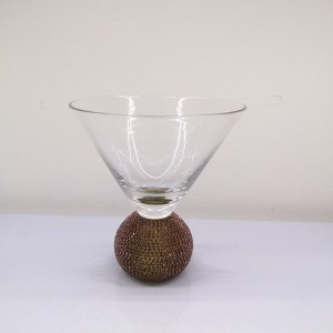 Stemless Martini Glass with Jewel Ball Base