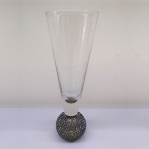 Stemless Champagne Flute with Rhinestone Ball Base