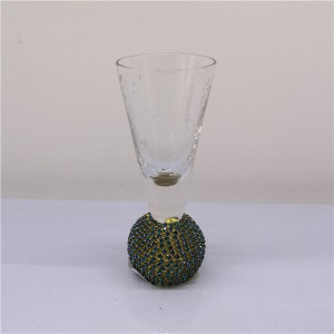 Glassware Elegant Clear Shot Glass with Luxury Diamond Ball Base