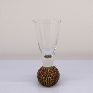 Glassware Elegant Clear Shot Glass with Luxury Diamond Ball Base