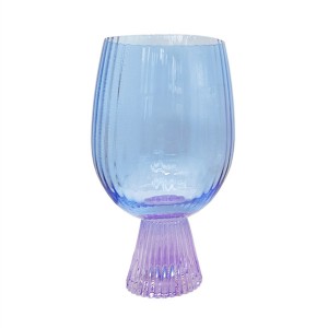 Colorful Vertical Stripe Glass Cups Set